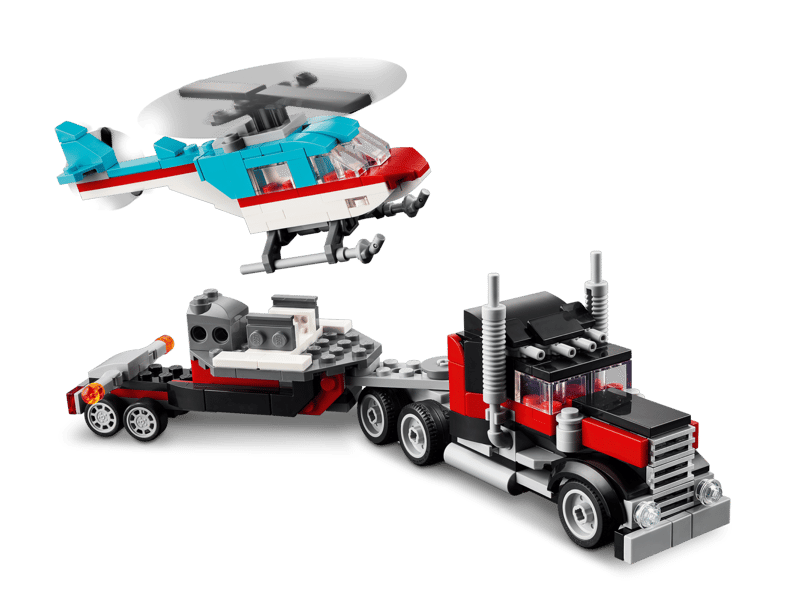 Lego Creator : Flatbed Truck With Helicopter #31146