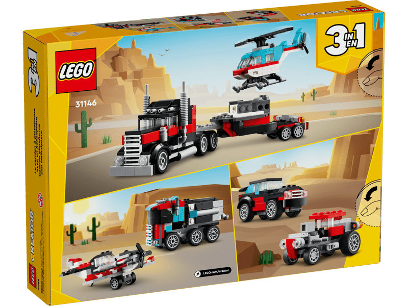 Lego Creator : Flatbed Truck With Helicopter #31146