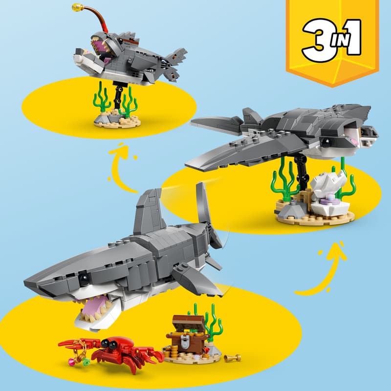 Lego Creator Fierce Shark With A Treasure Chest #31381