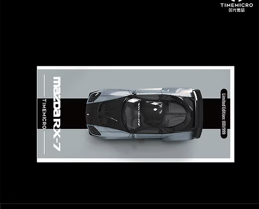 Time Micro 1:64 Mazda RX-7 Black/Silver With Mini Figure Limited Edition 401/999