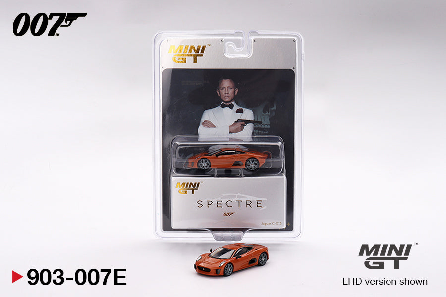 Mini GT "Spectre 007" Jaguar C-X75 Blister Pack Orange