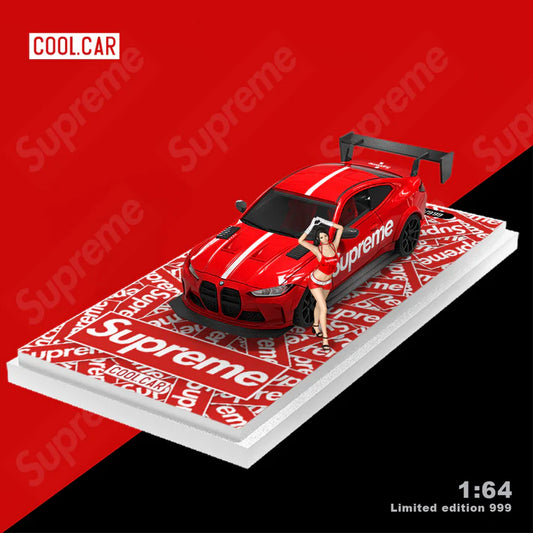 Cool Car 1/64 BMW M4 "Supreme" Edition With Mini Figure & Acrylic Case