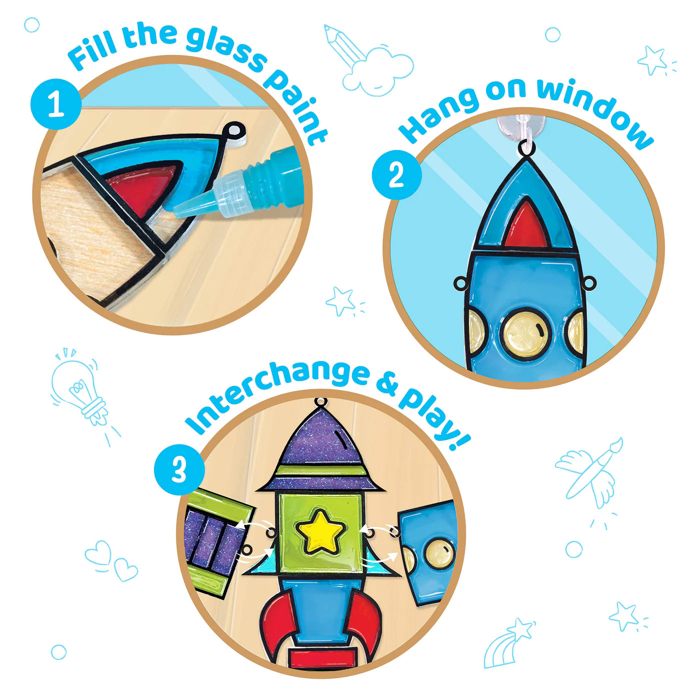 Imagi Make DIY Window Art Rocket