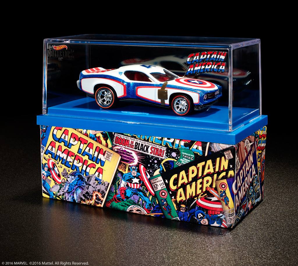 Hot Wheels Special Edition Red Line Club Exclusive Captain America With Acrylic Case [ 2015 Release ]