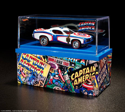 Hot Wheels Special Edition Red Line Club Exclusive Captain America With Acrylic Case [ 2015 Release ]