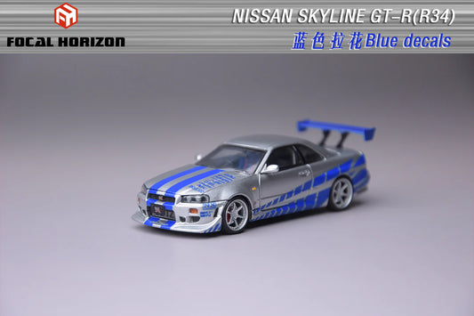 Focal Horizon 1/64 Nissan Skyline GTR R34 "Fast & Furious" Limited Edition 780/999 With Acrylic Case