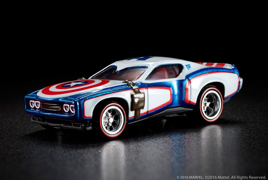 Hot Wheels Special Edition Red Line Club Exclusive Captain America With Acrylic Case [ 2015 Release ]