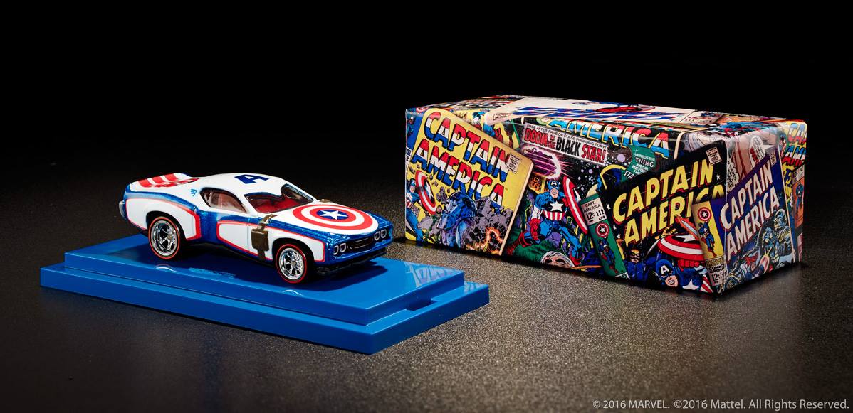 Hot Wheels Special Edition Red Line Club Exclusive Captain America With Acrylic Case [ 2015 Release ]