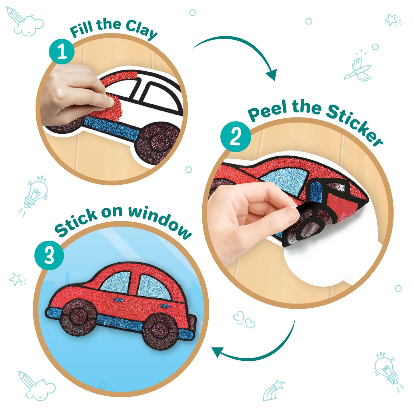 Imagi-Make DIY Clay Stickers Transport