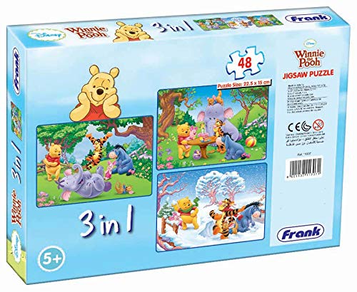 Frank Disney Winnie The Pooh (48 Pieces) 3 in 1 Jigsaw Puzzle for Kids Above 5+ Years