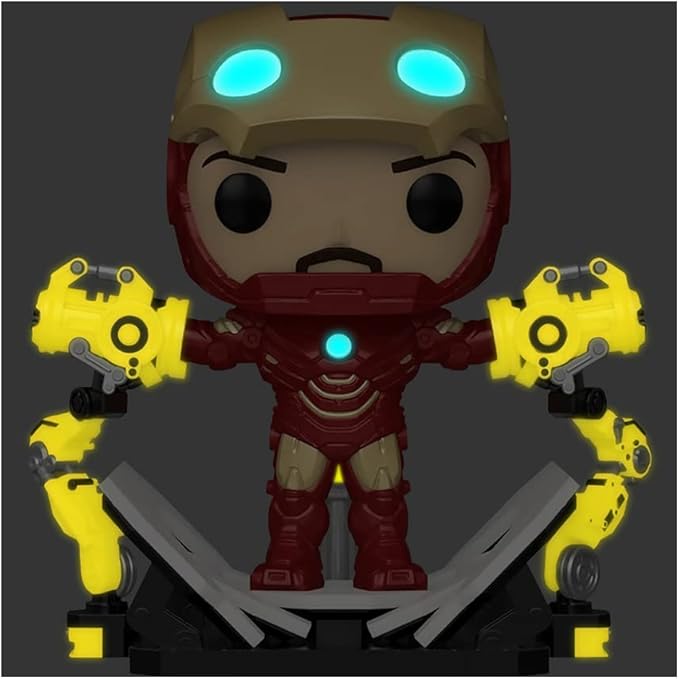Funko Pop! Marvel Studios : Iron Man 2 Deluxe : Iron Man With Gantry #905 With Soft Protector Case