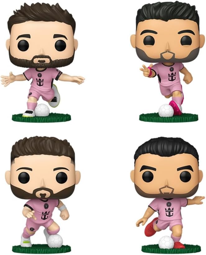 Funko Pop! MLS Inter Miami Lionel Messi, Luis Suárez, Jordi Alba & Sergio Busquets Exclusive 4-Pack
