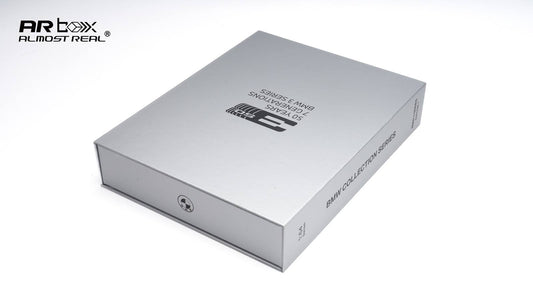 AR Box Almost Real 1/64 BMW 3 Series 50th Anniversary Edition Set Of 8 Cars With Acrylic Boxes