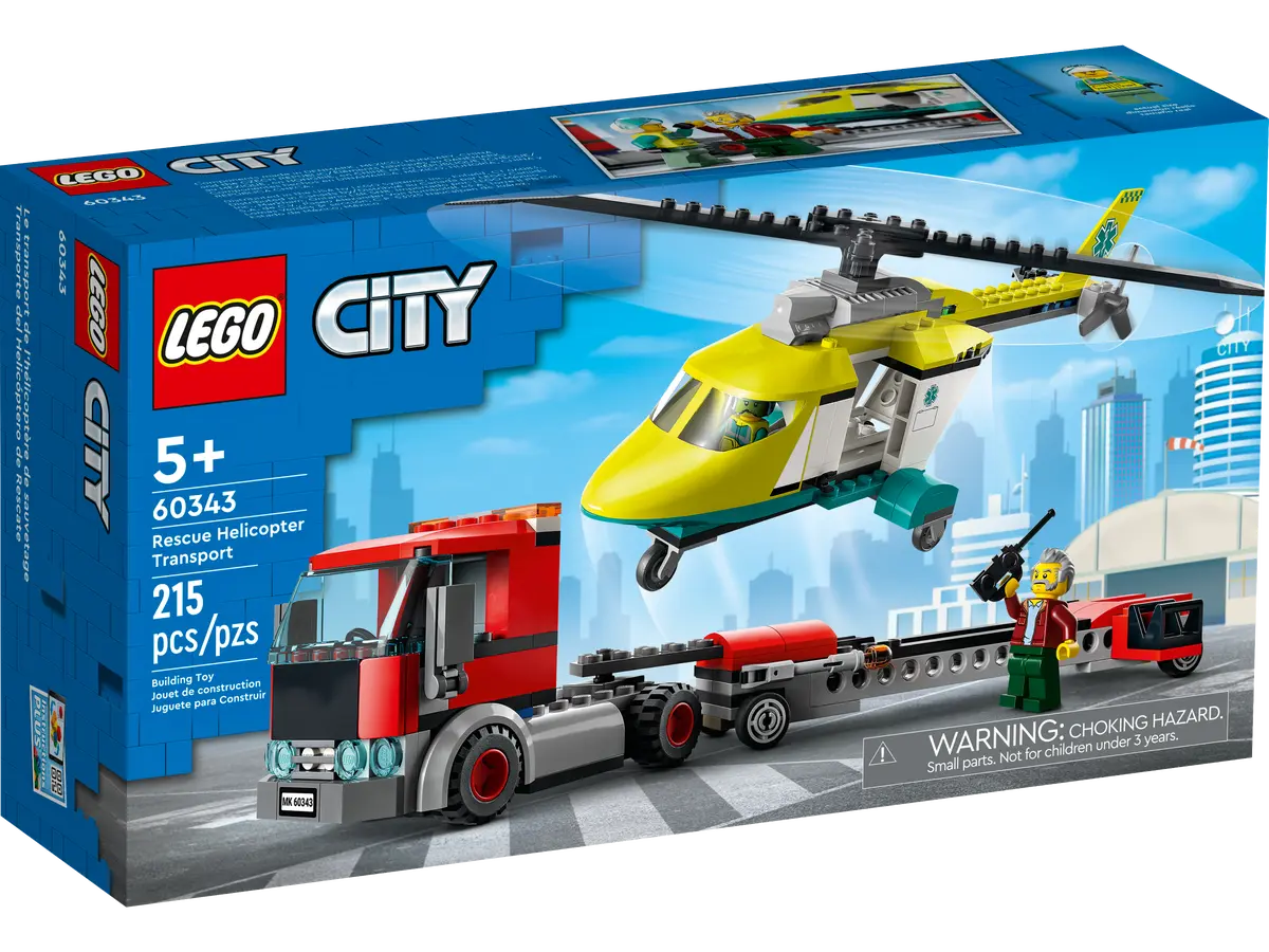 LEGO 60343 City Rescue Helicopter Transport -215 Pieces