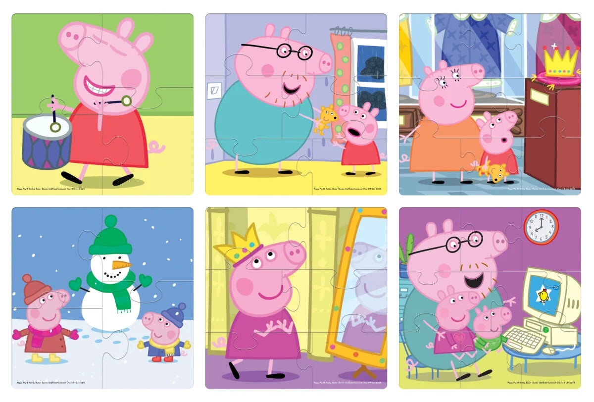 Frank Peppa Pig - 6 In 1 Puzzle Set