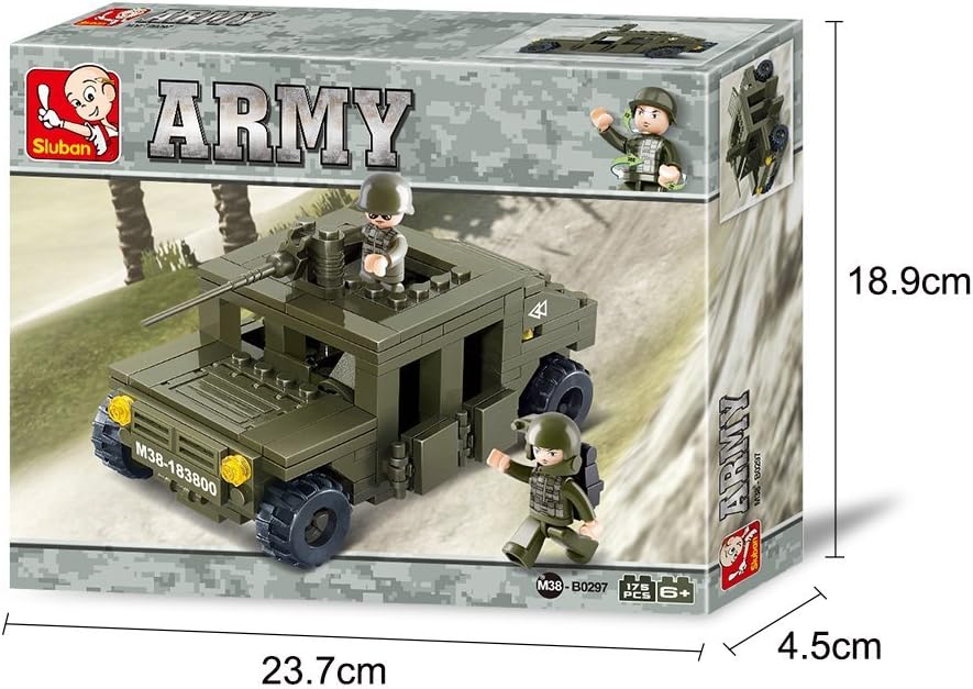 SLUBAN M38-B0297 ARMOURED CAR BUILDING BLOCKS - 175 PCS