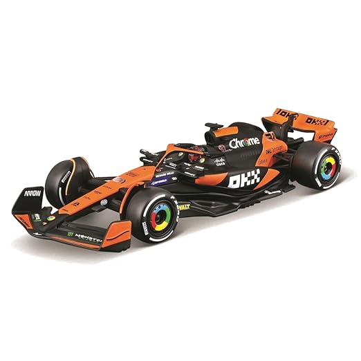 Bburago 1/43 McLaren MCL38 Miami Grand Prix 2024 Oscar Piastri With Acrylic Case
