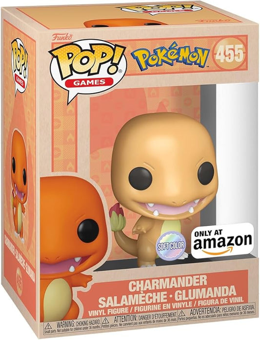 Funko Pop! Games : Pokemon : Charmander Soft Color #455 With Soft Protector Case