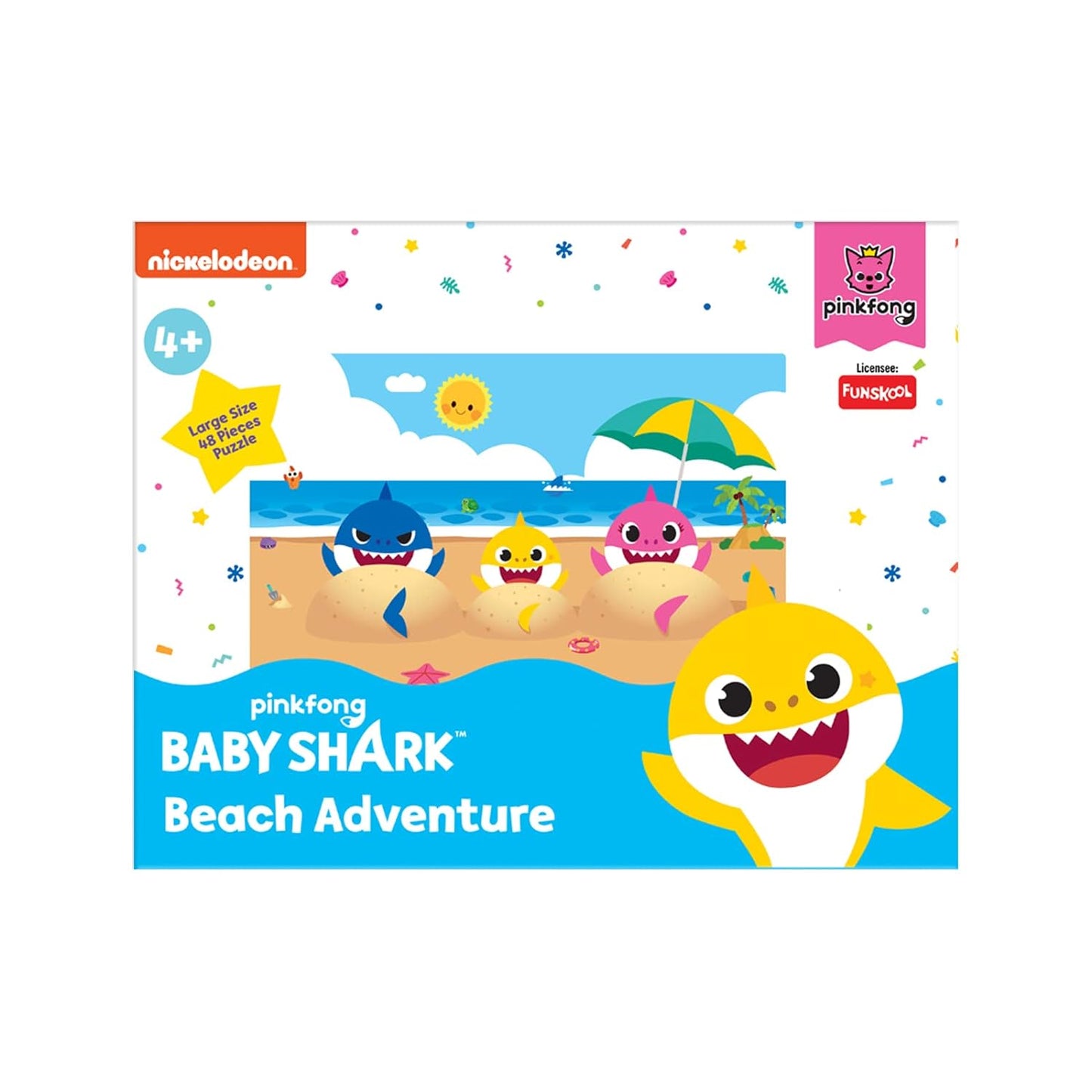 Funskool Baby Shark Beach Adventure Puzzle for 4 Year Old Kids and Above