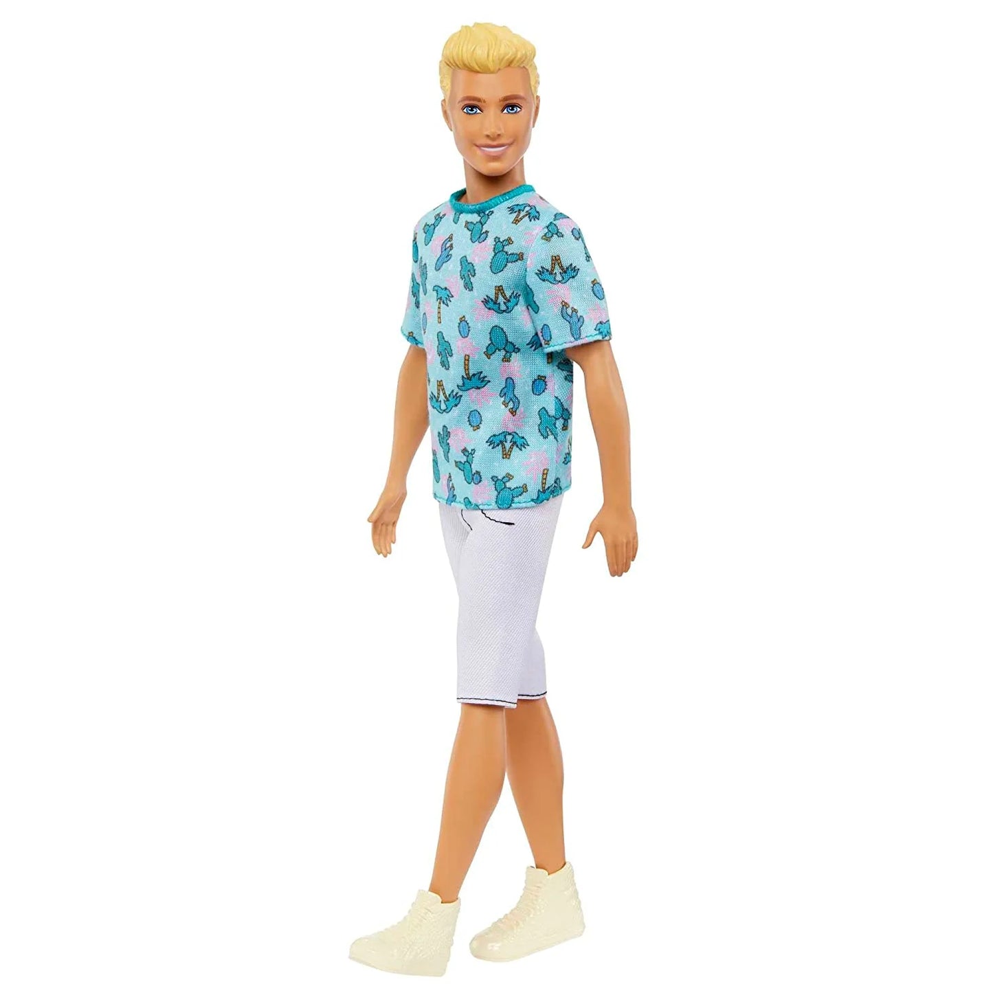 Barbie Ken Fashionistas with Blond Hair Doll Wearing Cactus Tee and White Shorts with Sneakers #211 for Kids Ages 3+