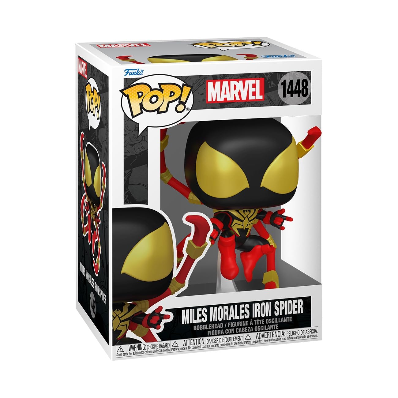 Funko Pop! Marvel : Miles Morales Iron Spider #1448 With Soft Protector Case