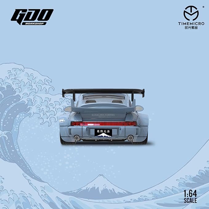 TimeMicro x GDO 1/64 RWB Porsche 964 Kanagawa Surfing  Limited Edition With Acrylic Case