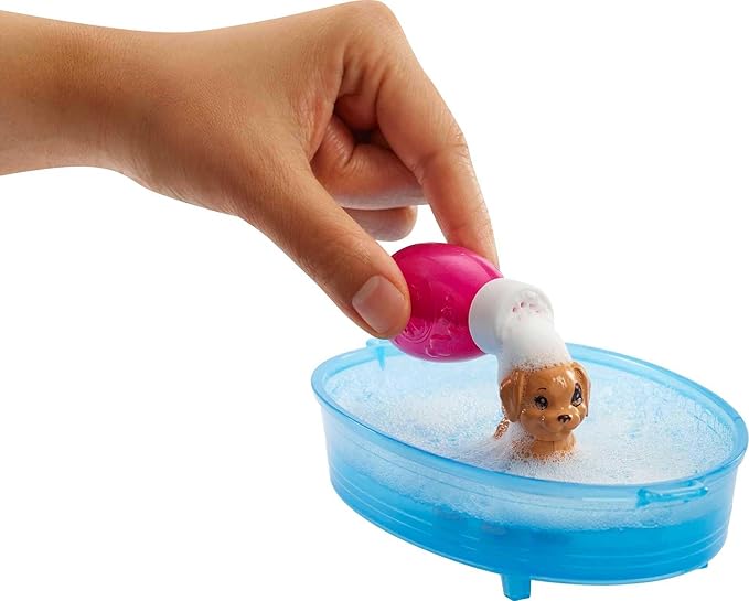 Barbie Playset with 3 Puppies, Bathtub & Accessories