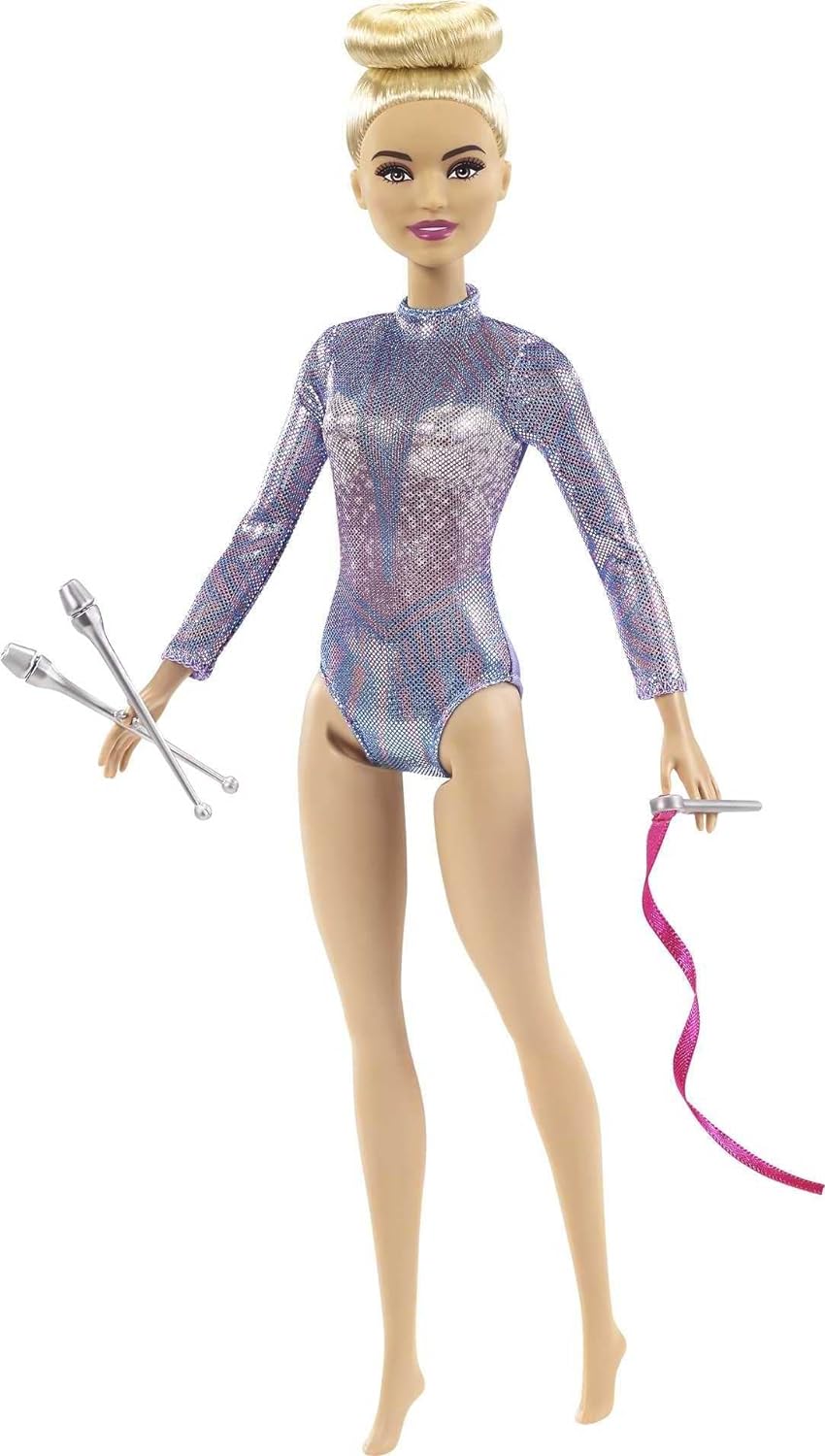 Barbie Rhythmic Gymnast Blonde Doll Leotard & Accessories