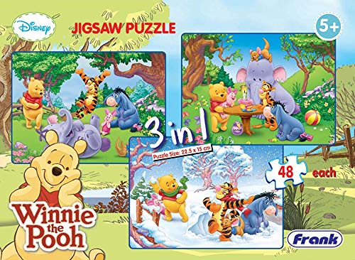 Frank Disney Winnie The Pooh (48 Pieces) 3 in 1 Jigsaw Puzzle for Kids Above 5+ Years