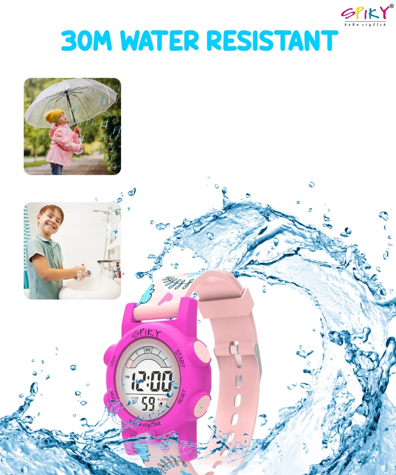 Spiky Multi-functional Digital Sports Watch -- EVA41_C4