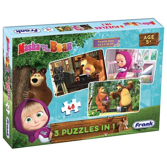 Frank Masha And The Bear Jigsaw Puzzle Set of 3 | 48 Pieces