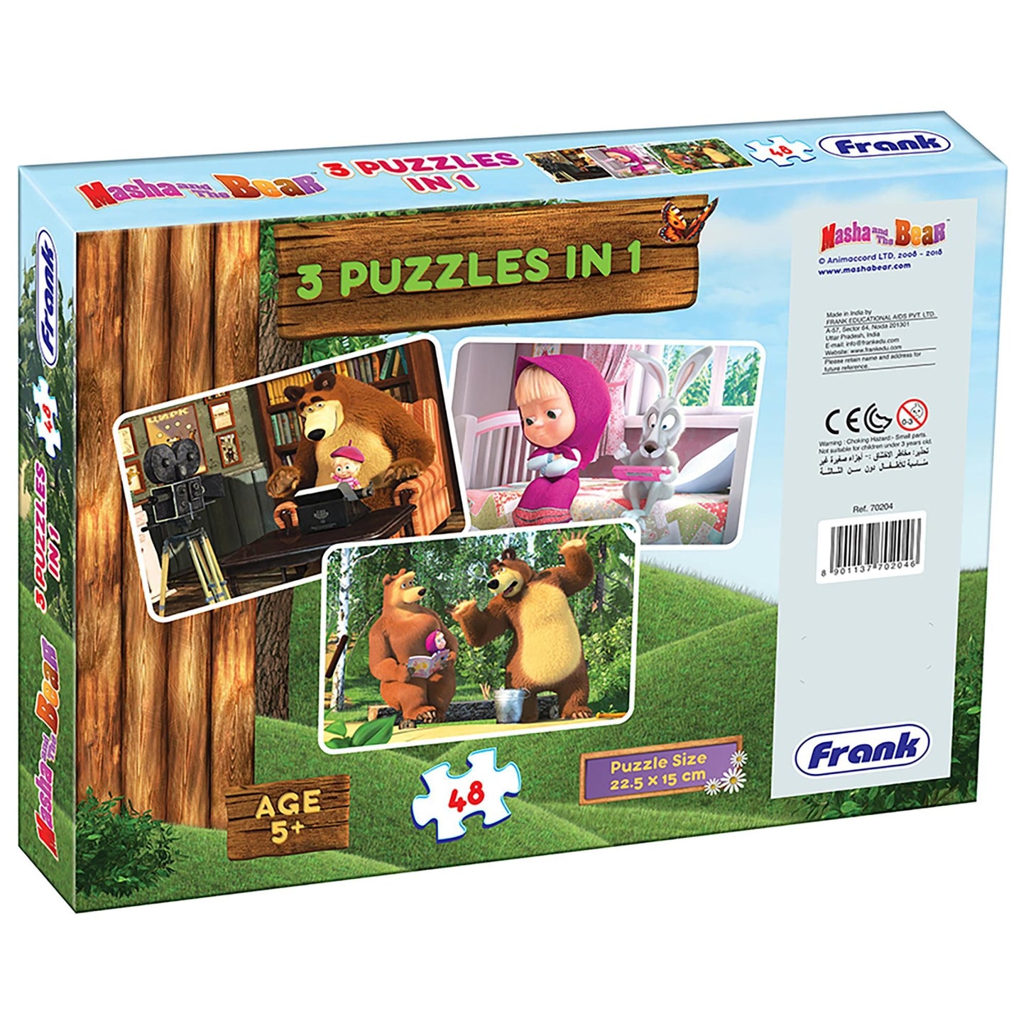 Frank Masha And The Bear Jigsaw Puzzle Set of 3 | 48 Pieces