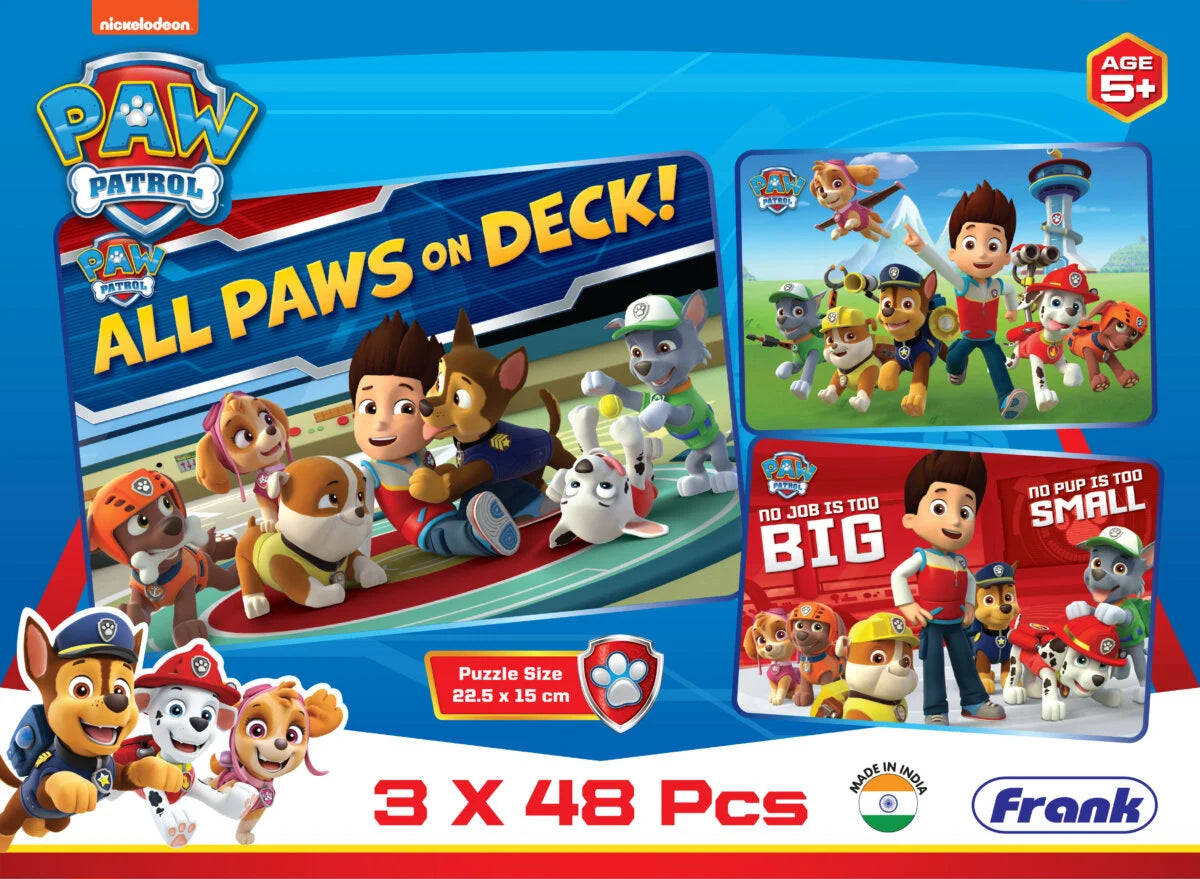 Frank Nickelodeon Paw Patrol 3 X 48 Pieces Puzzle