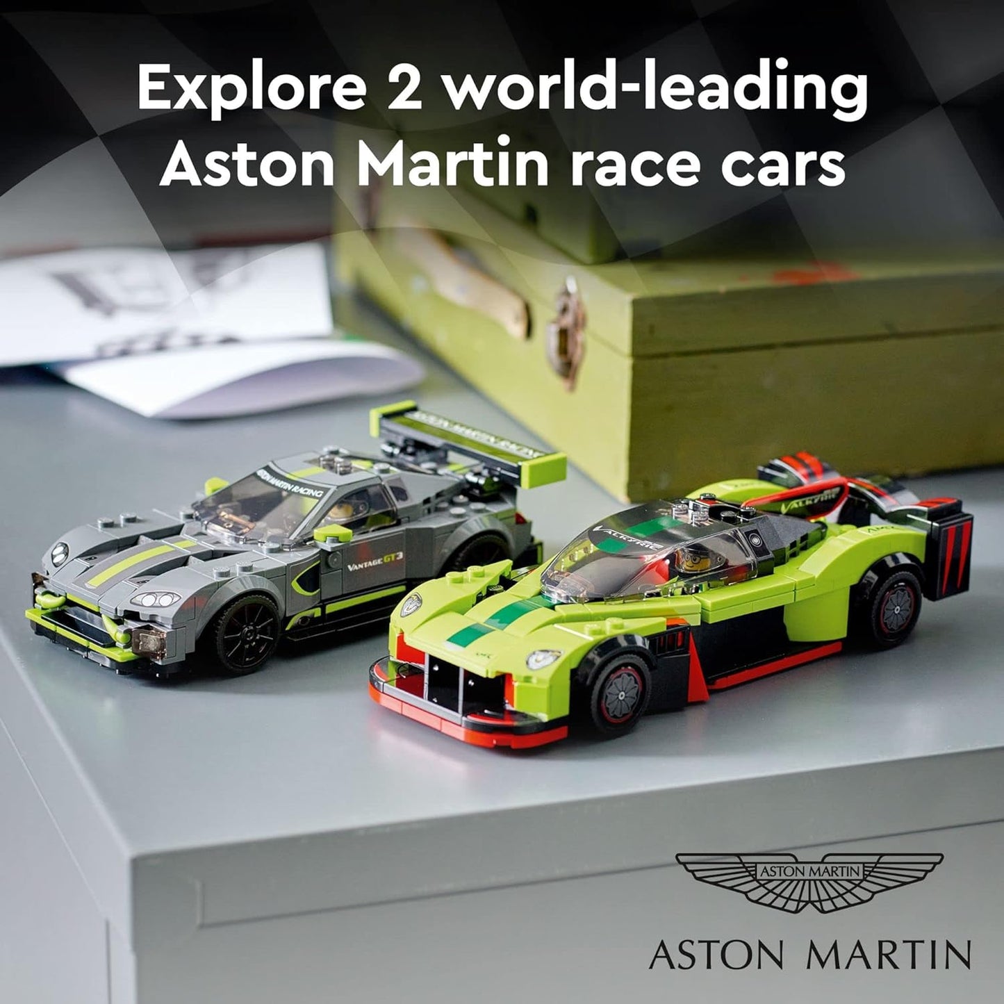 LEGO Speed Champions Aston Martin Valkyrie AMR Pro and Aston Martin Vantage GT3 76910 Building Kit (592 Pieces)