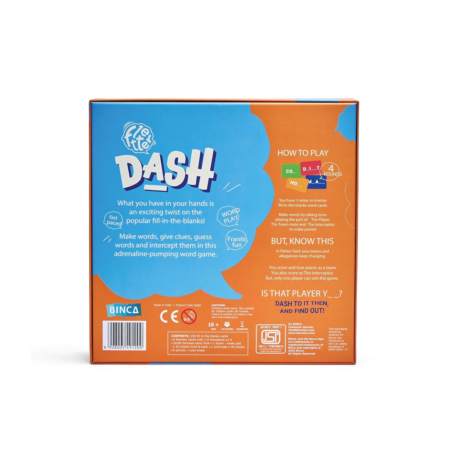 Binca Dash Fill-in-The-Blanks Word Card Game