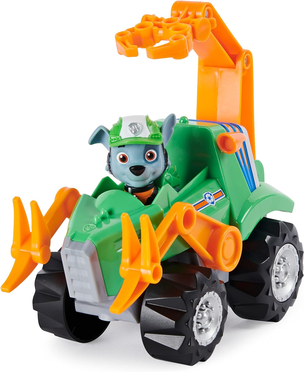 PAW Patrol Dino Rescue Rocky’s Deluxe Rev Up Vehicle with Mystery Dinosaur Figure