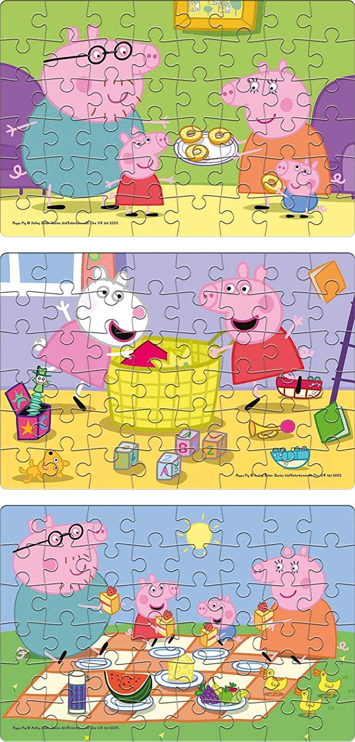 Frank Peppa Pig (48 Pieces) 3 in 1 Jigsaw Puzzle for Kids Above 5+ Years