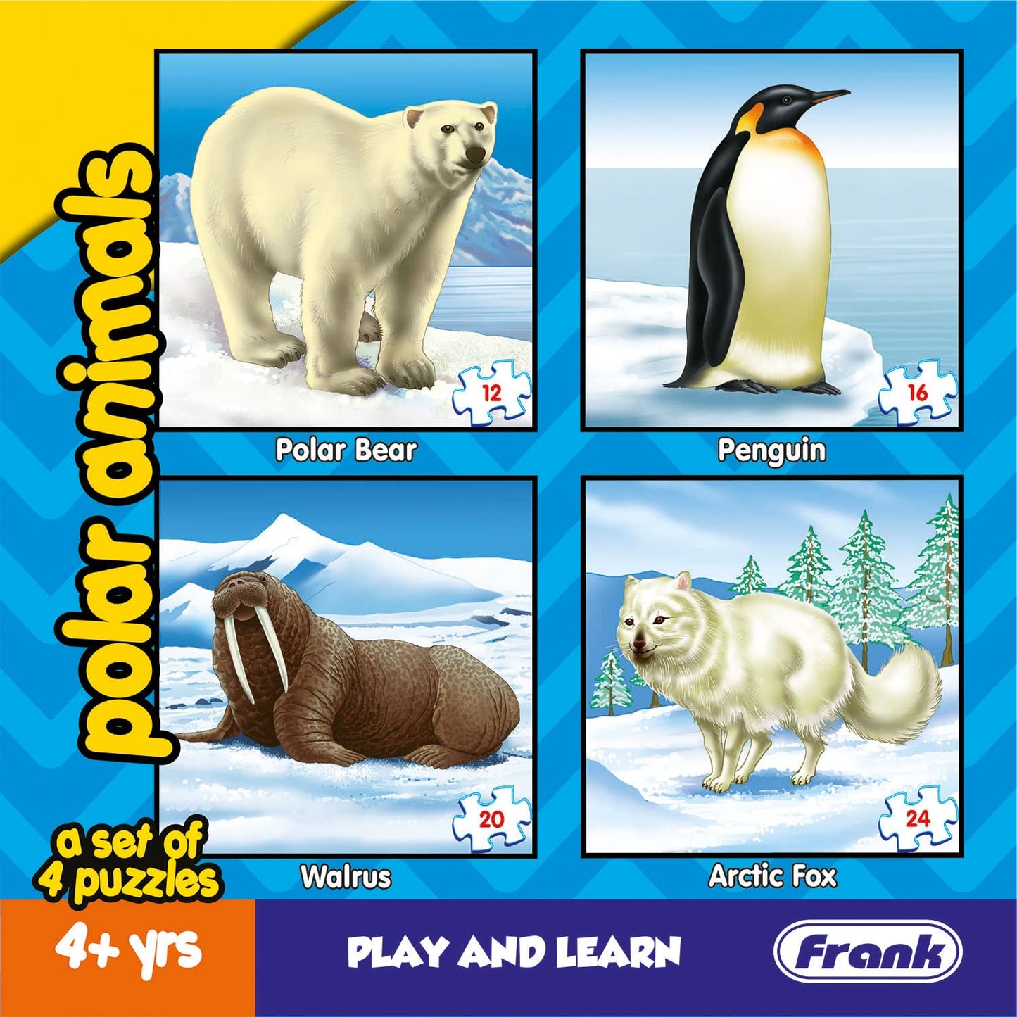 Frank Polar Animals - A Set of 4 Jigsaw Puzzle for Kids Above 4+ Years