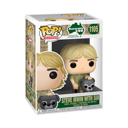 Funko Pop! Television : Steve Irwin With Sui #1105 With Soft Protector Case