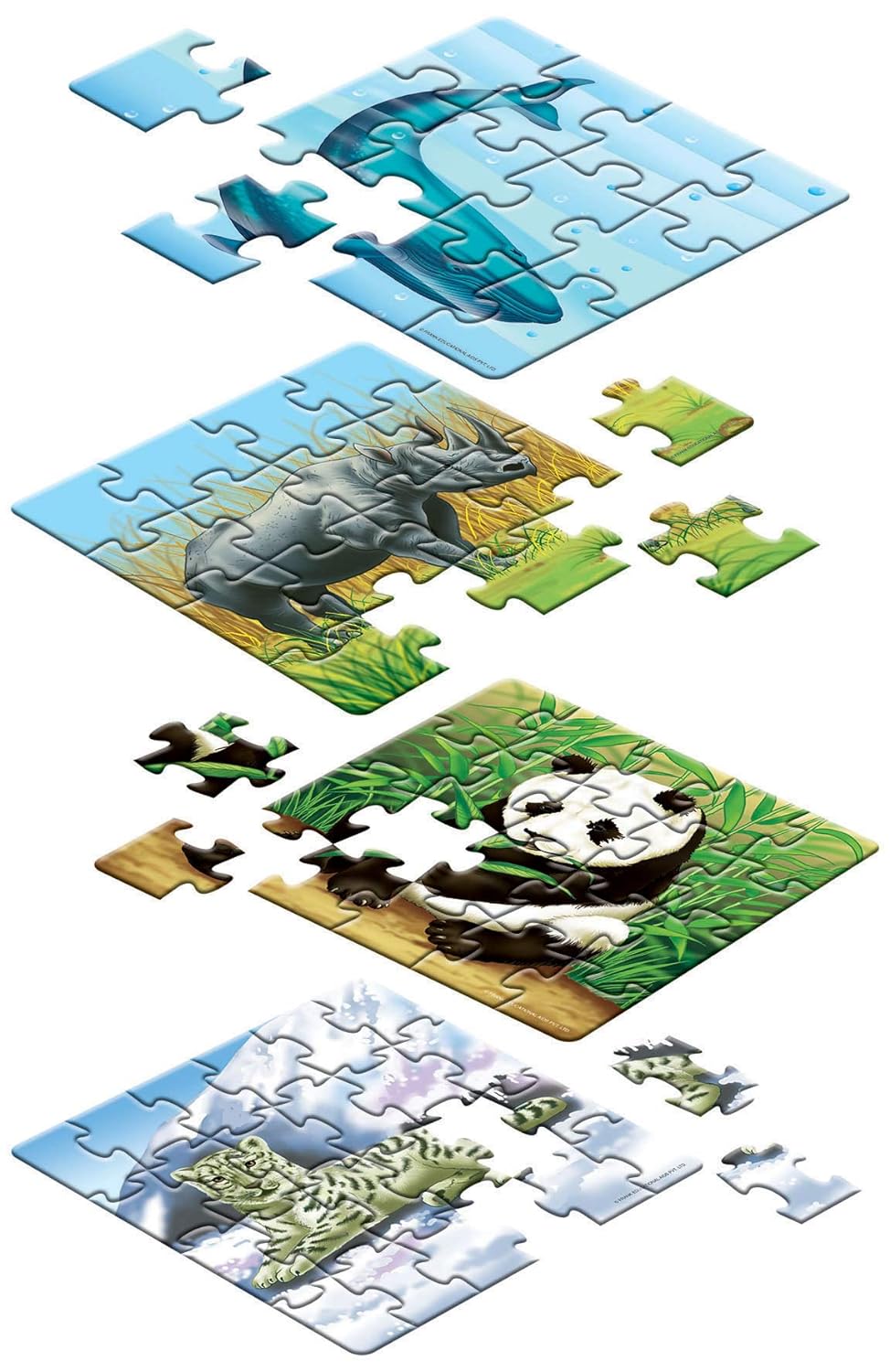 Frank Endangered Animals - A Set of 4 Jigsaw Puzzle for Kids Above 4+ Years