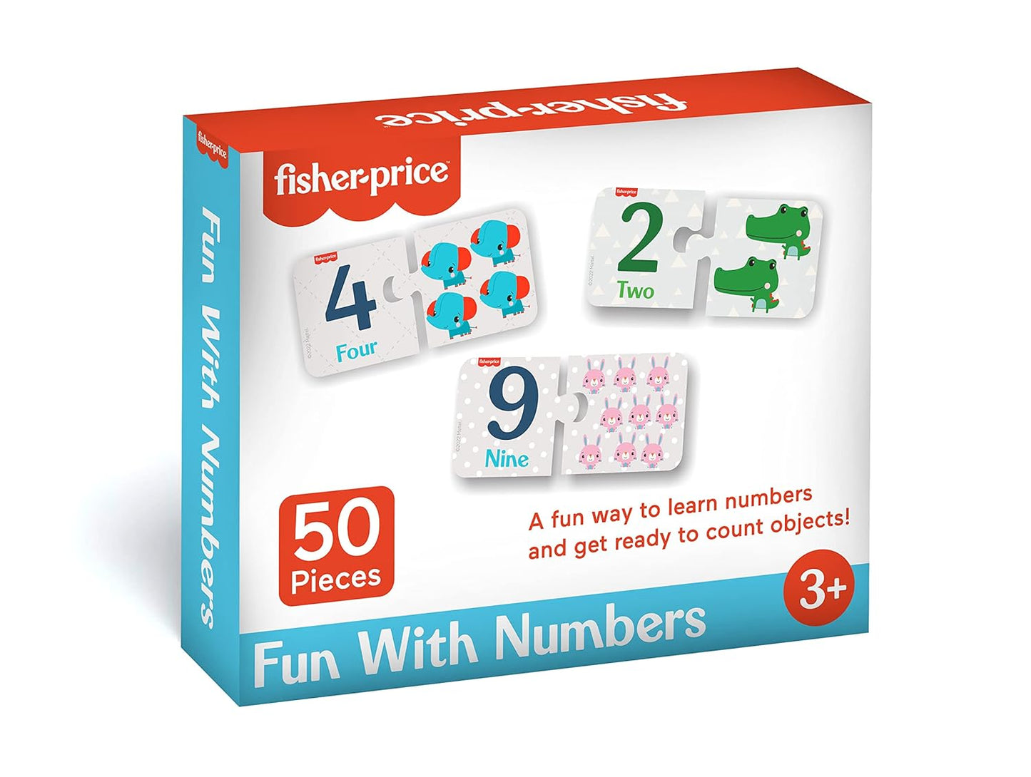 Fisher Price Fun with Numbers Puzzle - 50 Pieces Numbers Matching Puzzle for Kids Age 3 Years & Above