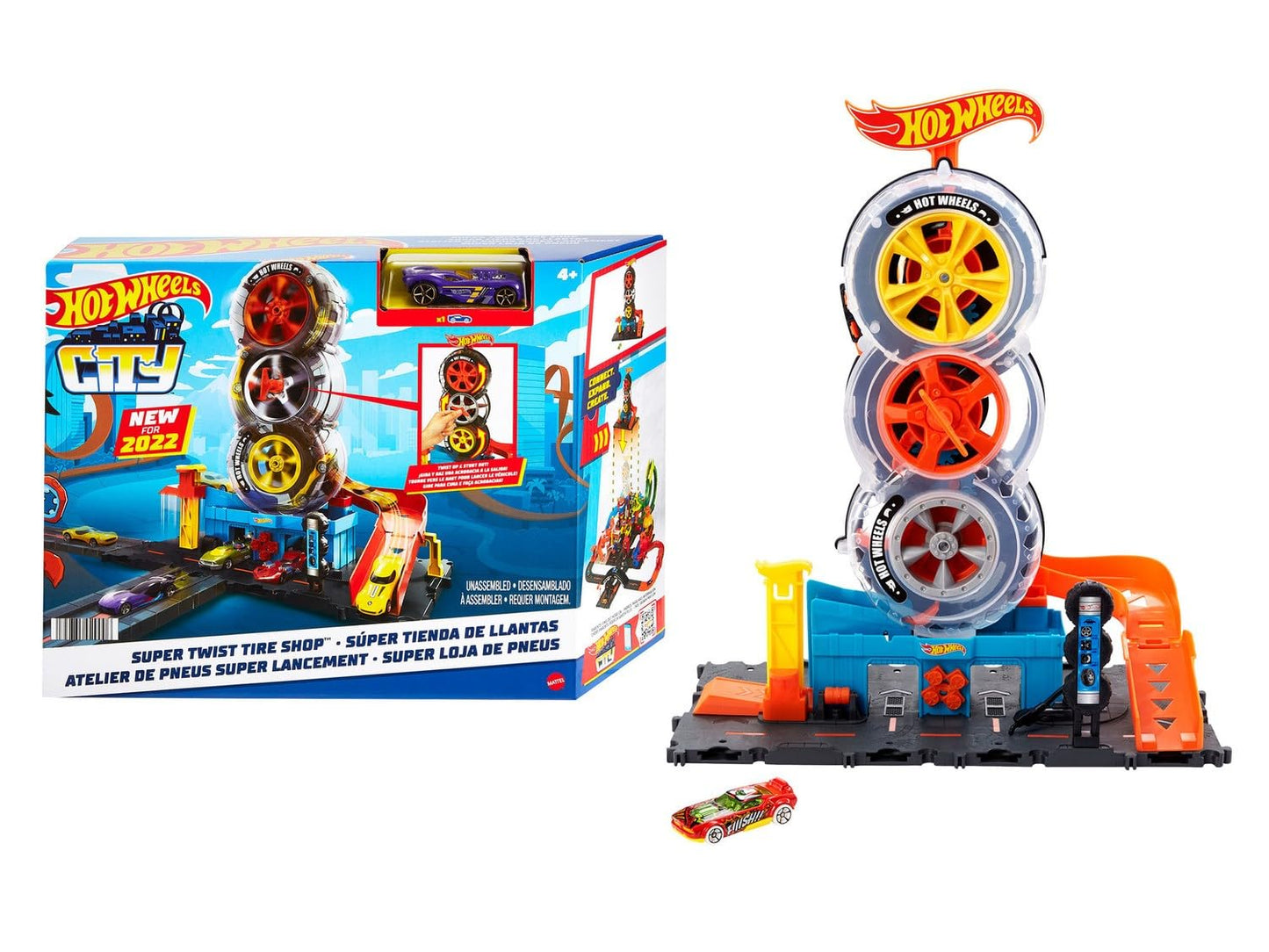 Hot Wheels City Super Twist Tire Shop Playset