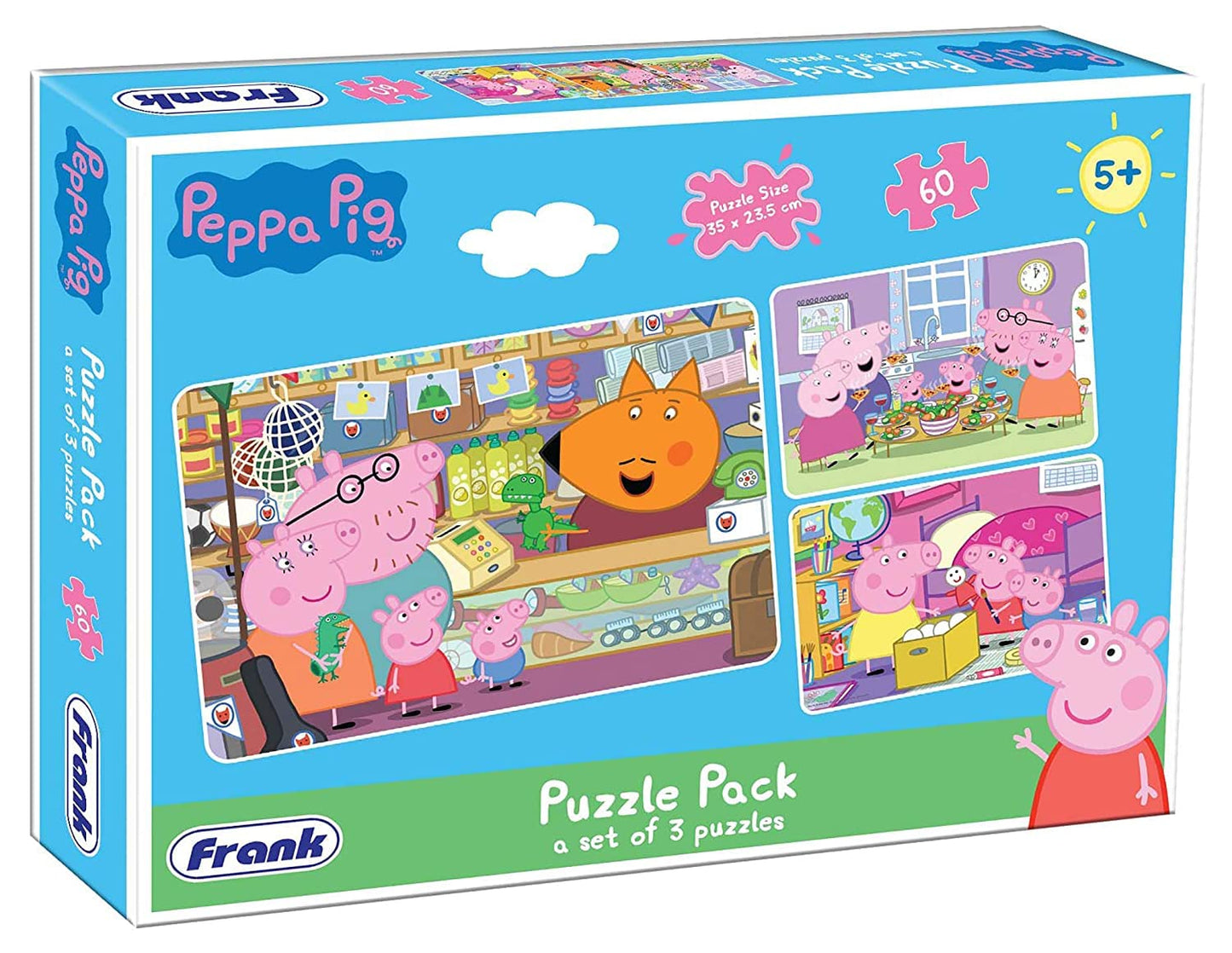 Frank Peppa Pig 3 in 1 Jigsaw Puzzle for Kids Above 5+ Years - 60 Pieces