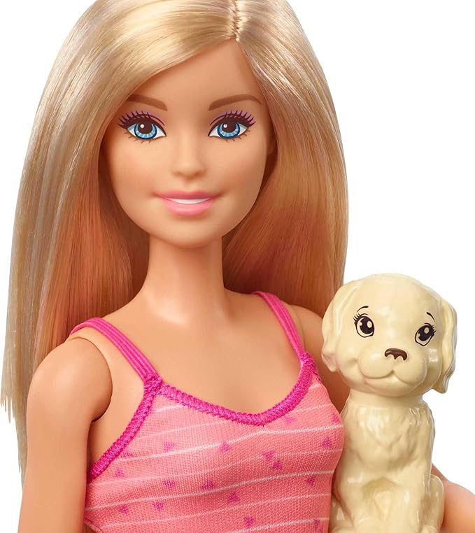 Barbie Playset with 3 Puppies, Bathtub & Accessories