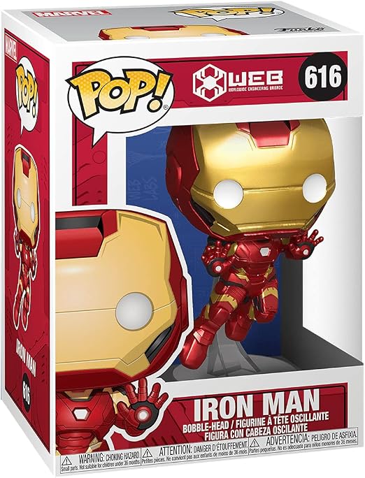 Funko Pop! Marvel : Iron Man ( Metallic ) #616 With Soft Protector Case