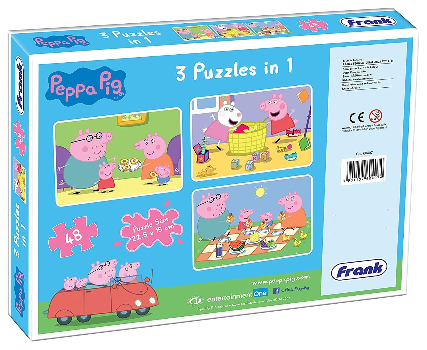 Frank Peppa Pig (48 Pieces) 3 in 1 Jigsaw Puzzle for Kids Above 5+ Years