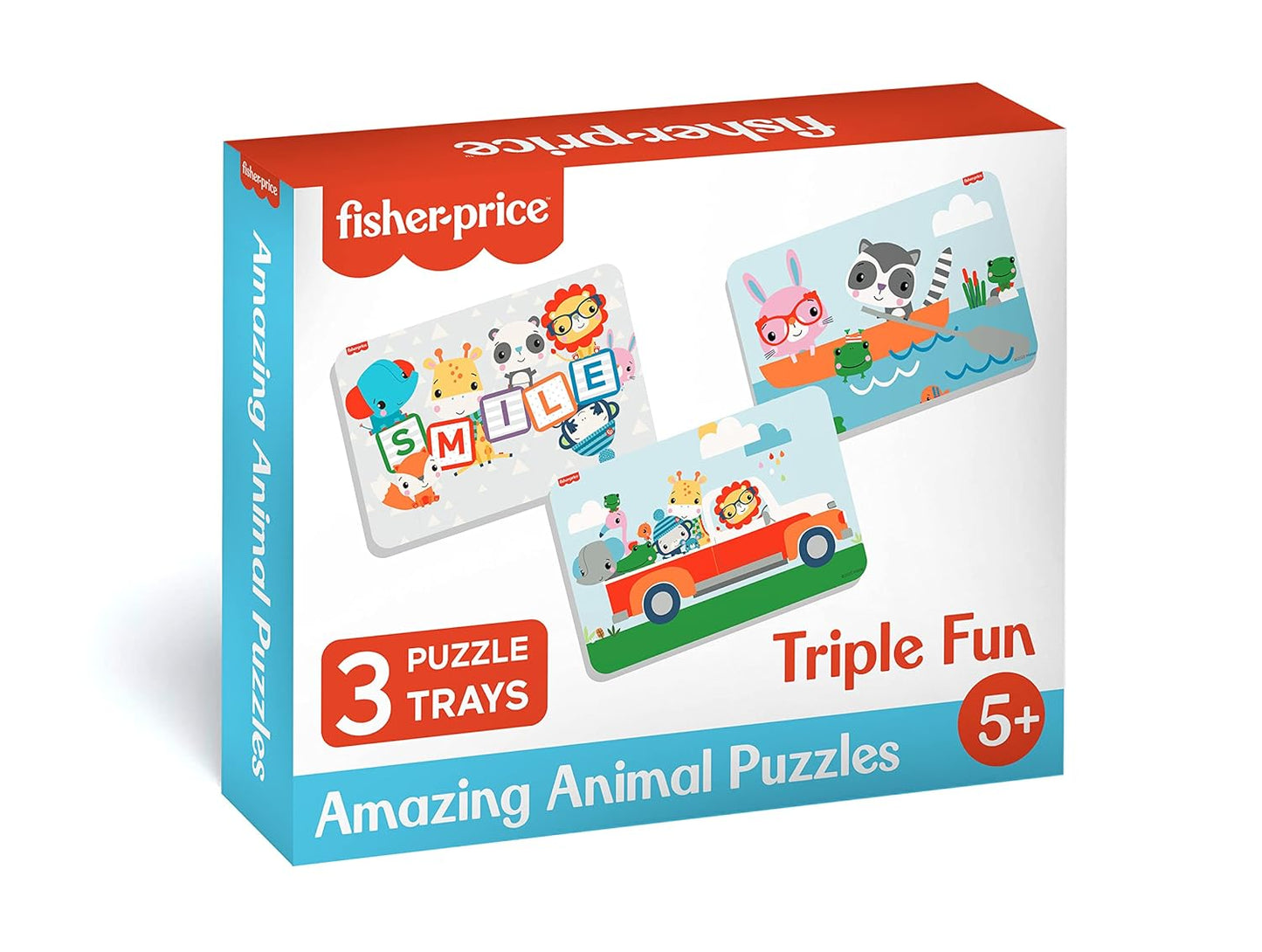 Fisher Price Amazing Animals Puzzles for Kids - 60 Pieces 3 in 1 Jigsaw Puzzle for Kids Age 5 Years & Above