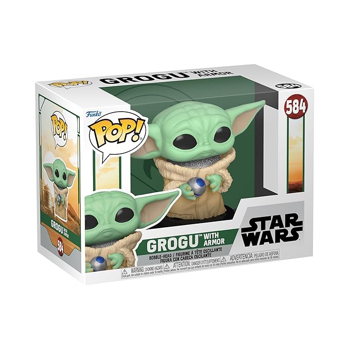 Funko Pop! Star Wars : Grogu With Armor #584 With Soft Protector Case