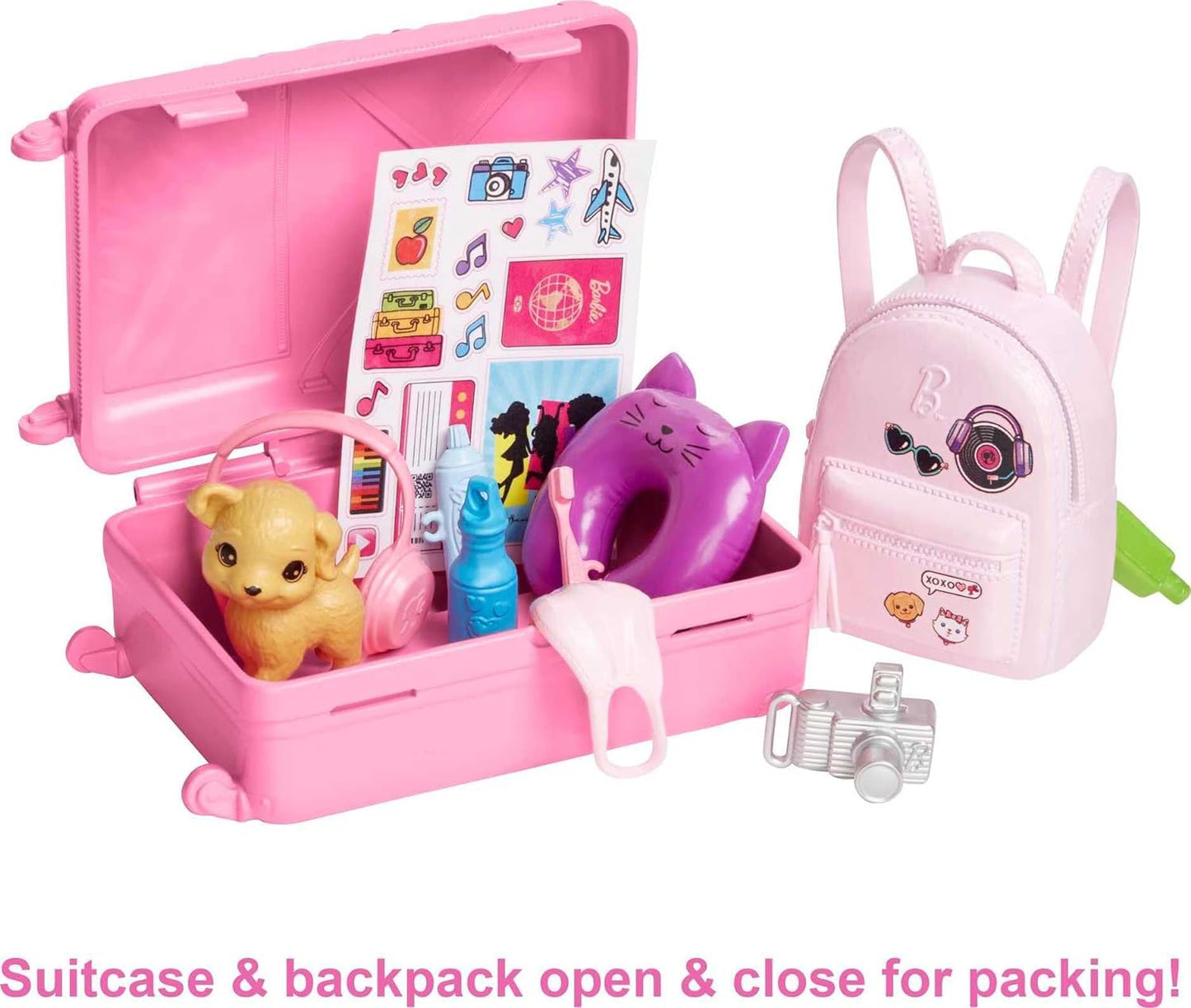 Barbie Doll and Accessories “Malibu” Travel Set with Puppy