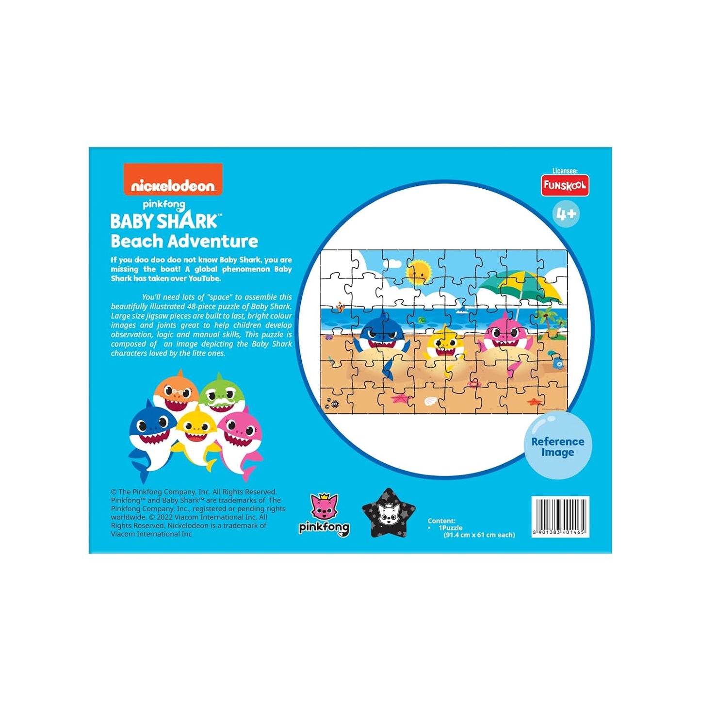 Funskool Baby Shark Beach Adventure Puzzle for 4 Year Old Kids and Above